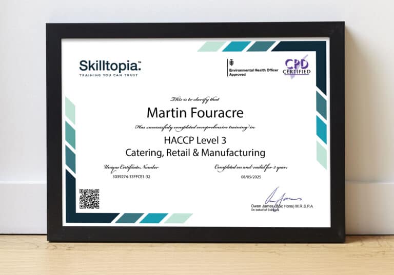 HACCP Level 3 Certificate